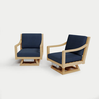 Heated Outdoor Teak 2 Swivel Set 