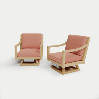Heated Outdoor Teak 2 Swivel Set 