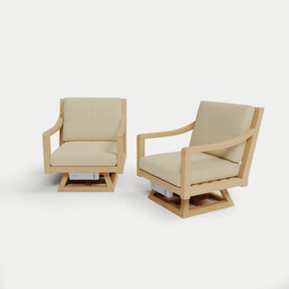 Heated Outdoor Teak 2 Swivel Set 