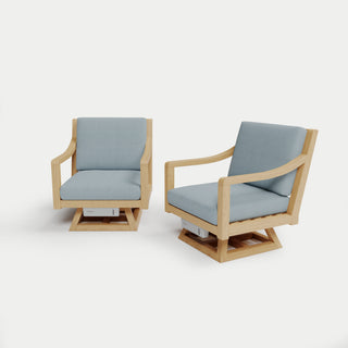 Heated Outdoor Teak 2 Swivel Set 