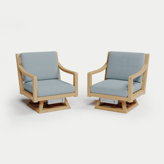 Heated Outdoor Teak 2 Swivel Set 