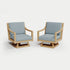 Heated Outdoor Teak 2 Swivel Set 