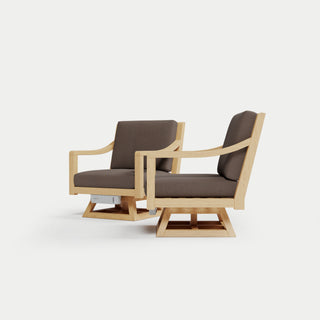 Heated Outdoor Teak 2 Swivel Set 