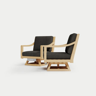 Heated Outdoor Teak 2 Swivel Set 
