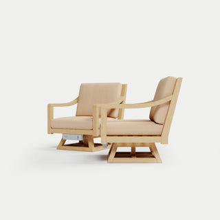 Heated Outdoor Teak 2 Swivel Set 