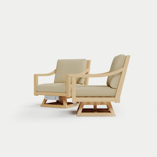 Heated Outdoor Teak 2 Swivel Set 